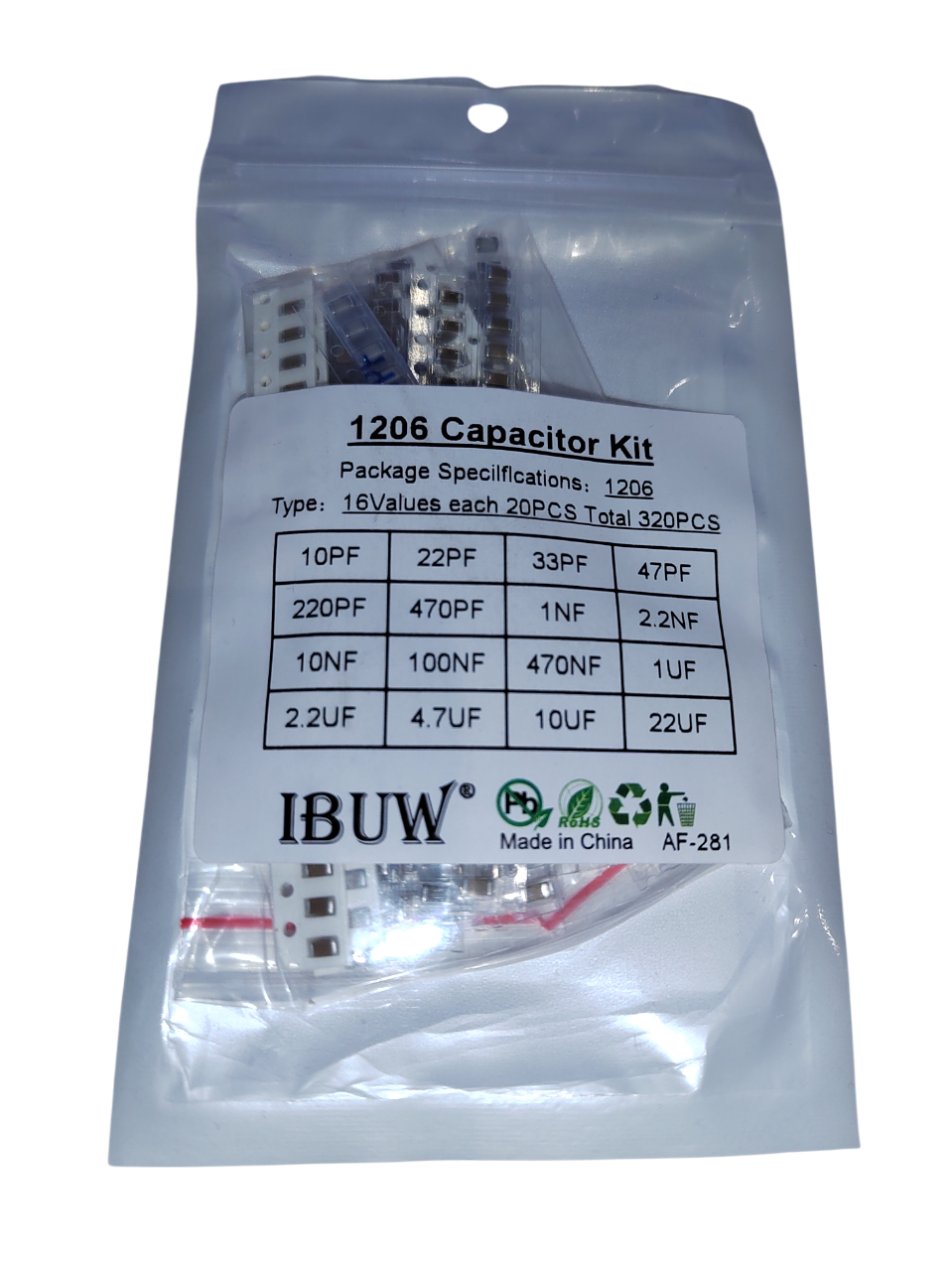 Set 320 de condensatoare SMD 1206, 16 valori