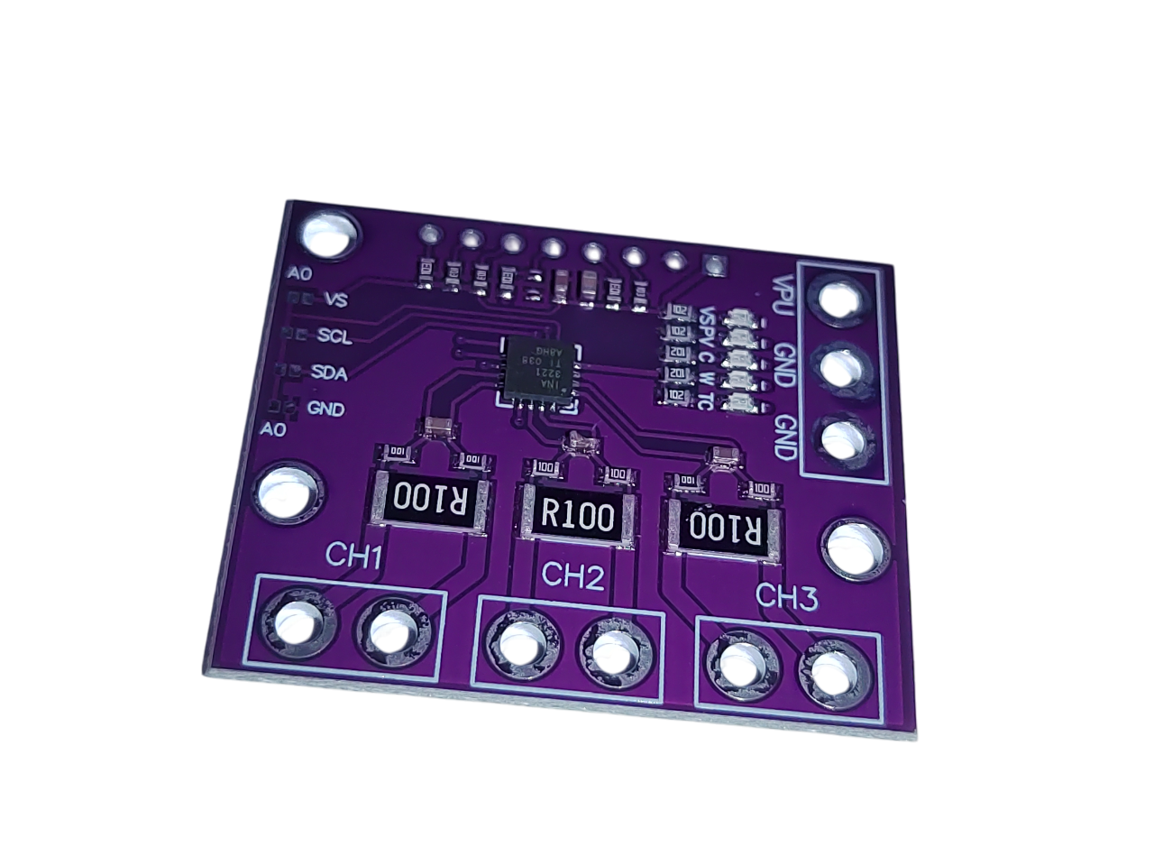Modul senzor INA3221 pentru trei canale de curent și tensiune, I²C