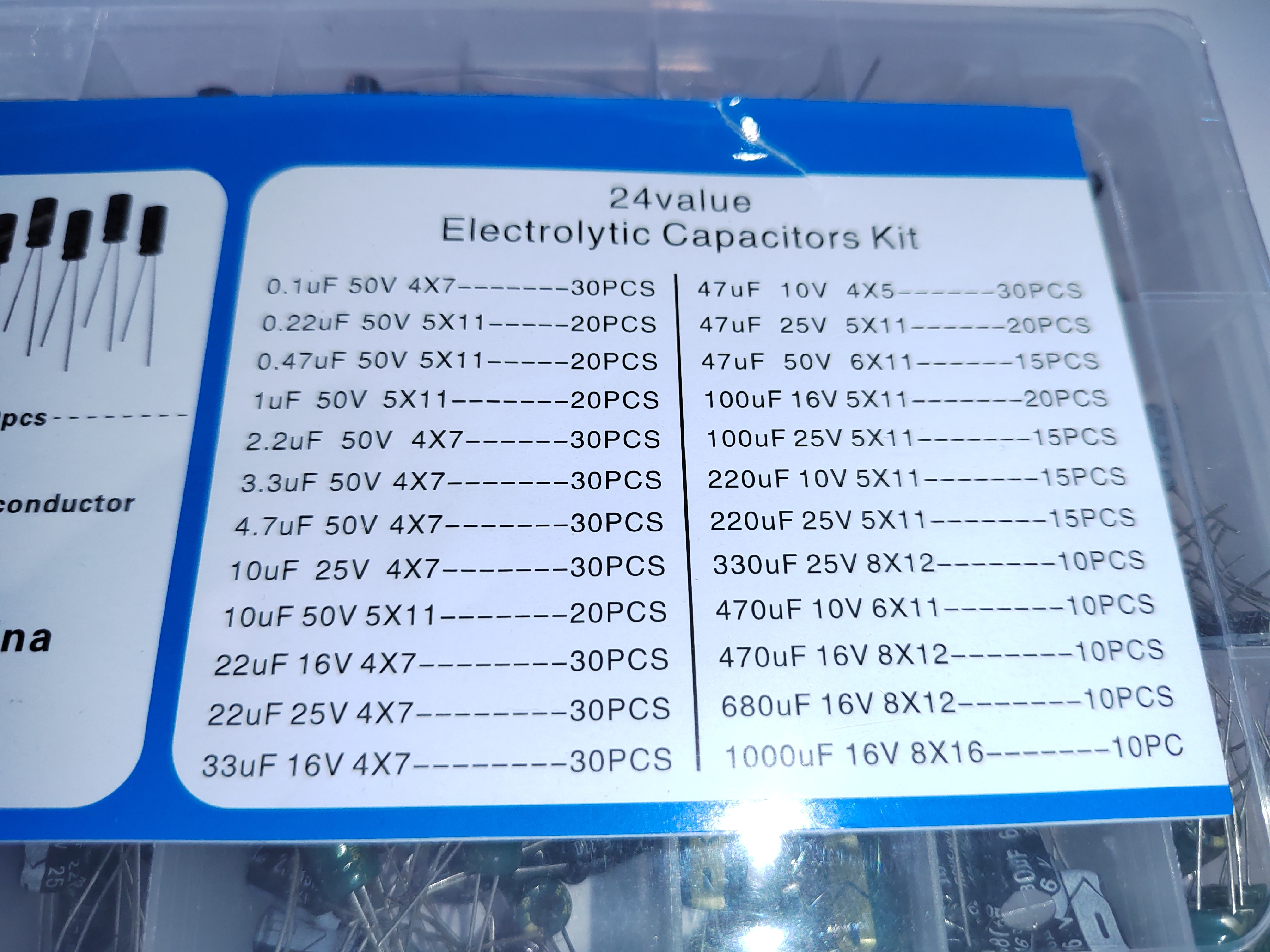 Set de 500 de condensatoare electrolitice DIP, 24 de valori image 4